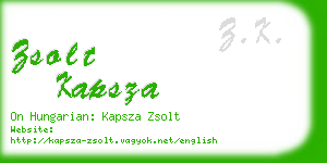 zsolt kapsza business card